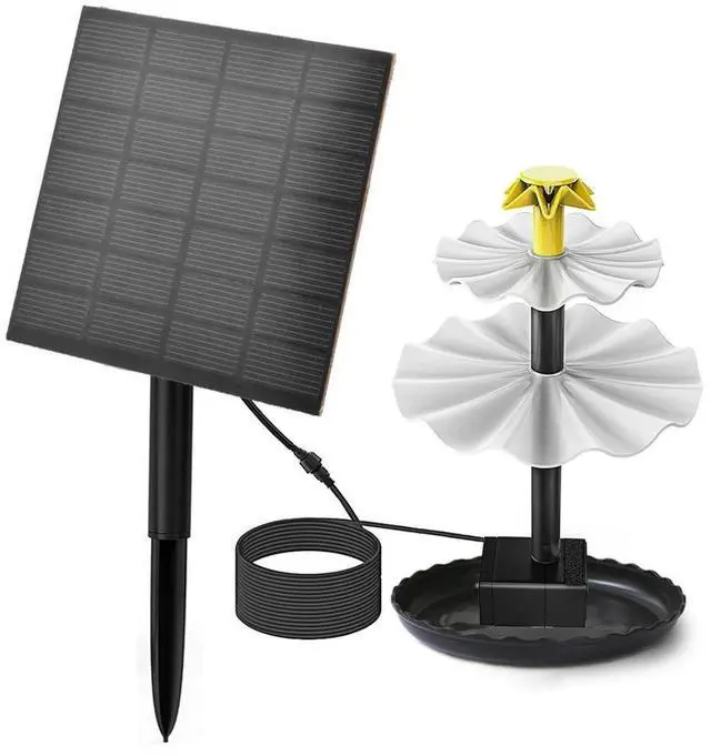 Main image of 3 Tiered Bird Bath Pump with Solar Panel Solar Bird Bath Fountain 3.5W Fountain Pump Multifunction for Courtyard Patio Balcony
