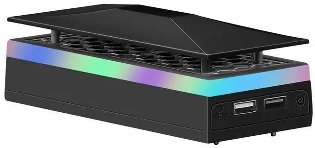 Main image of Top Cooling Fan System 7 RGB LED Light Modes Game Console Cooling Fan Dustproof Top Cover 2 USB Ports 3 Gears for Xbox Console