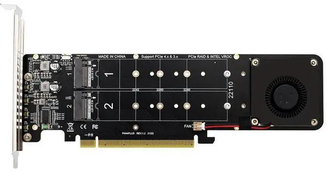 Main image of 4 NVME M2 NVME Extended Card 4x32Gbps PCIeX16 To M.2 NVMe SSD Adapter Card M Key Adapter Board Support SSD 2280/2260/2242/2230