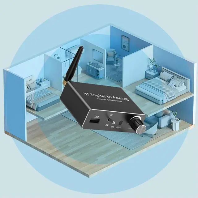 Alt view image 2 of 4 - BT To Analog Audio Converter SPDIF Optical To Analog L/R RCA Converter Toslink Optical To 3.5mm Jack Adapter