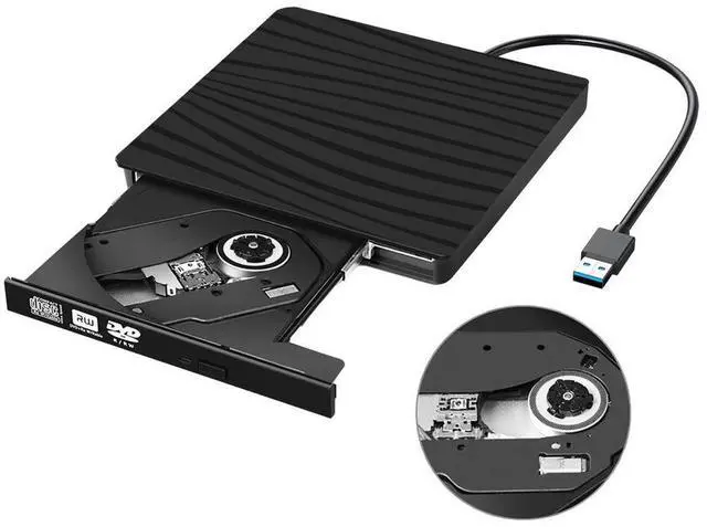 Alt view image 2 of 4 - CD Reader Rewriter Compatible with Win  OS CD/DVD Player USB3.0 Type-C Disk Duplicator Drive Plug and Play for Laptop Desktop