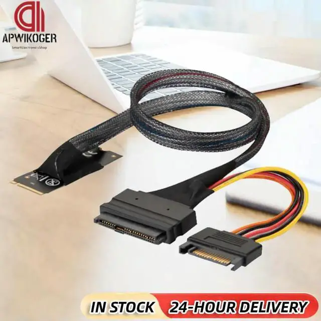Main image of M.2 M-Key to U.2 SFF-8639 Adapter Cable with SATA 15-Pin Female Connector for 2.5 inch NVMe SSD Hard Disk M2 to U.2 Cable