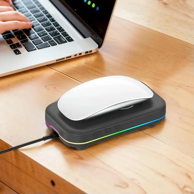 Alt view image 2 of 4 - Undetectable Mouse Mover Jiggler 4 Modes Wiggler with Adjustable Interval Timer ON/Off Switch RGB Lights Keeps PC Active