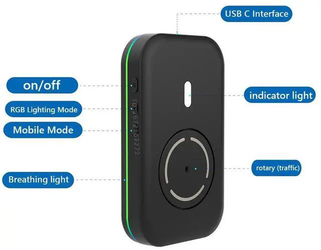 Alt view image 3 of 4 - Undetectable Mouse Mover Jiggler 4 Modes Wiggler with Adjustable Interval Timer ON/Off Switch RGB Lights Keeps PC Active