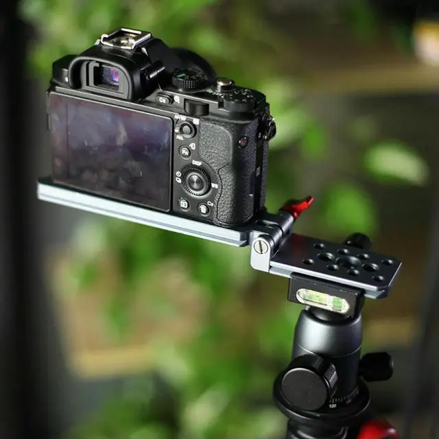 Alt view image 3 of 4 - Universal Camera L Bracket Foldable L-Shape Mount Plate Vertical Horizontal Switching L Shape Holder for Tripod