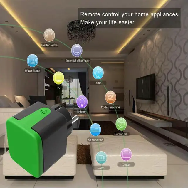 Alt view image 2 of 4 - Plug Mini Socket Outlet Socket Power Monitor Remote Timing Function Work with Alexa Google Assistant