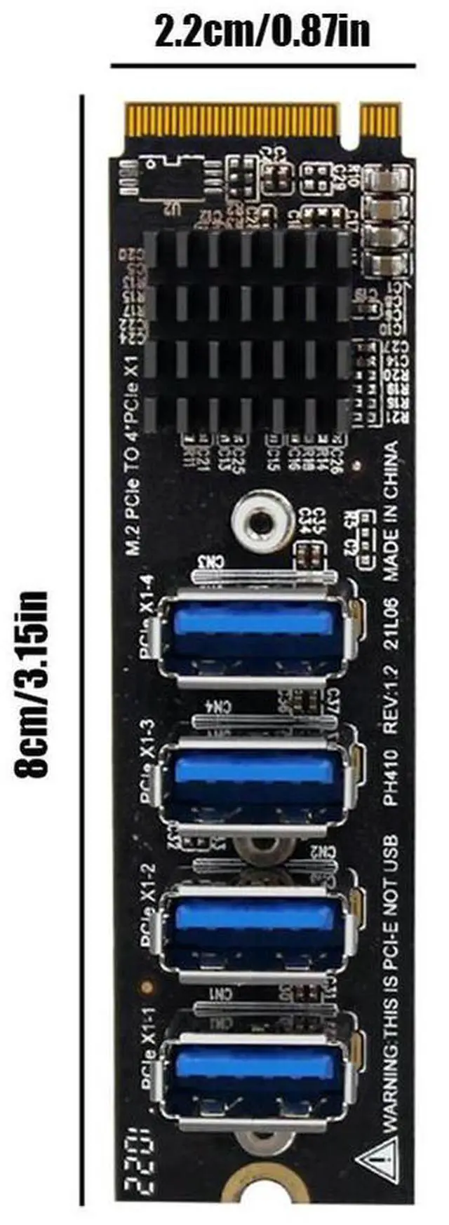 Alt view image 4 of 4 - M.2 Mkey To 4 PCI-E Converter Card High Speed USB3.0 Hard Disk Adapter Card Stable Transmission Accessories for Desktops