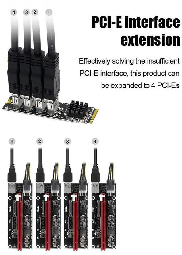 Alt view image 3 of 4 - M.2 Mkey To 4 PCI-E Converter Card High Speed USB3.0 Hard Disk Adapter Card Stable Transmission Accessories for Desktops