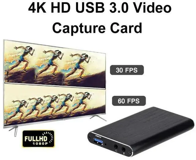 Alt view image 4 of 4 - 4K HDMI-Compatible USB 3.0 Video Recorder Grabber 1080P 60FPS Audio Video Capture Card 60Hz for OBS Capturing Game Card Live