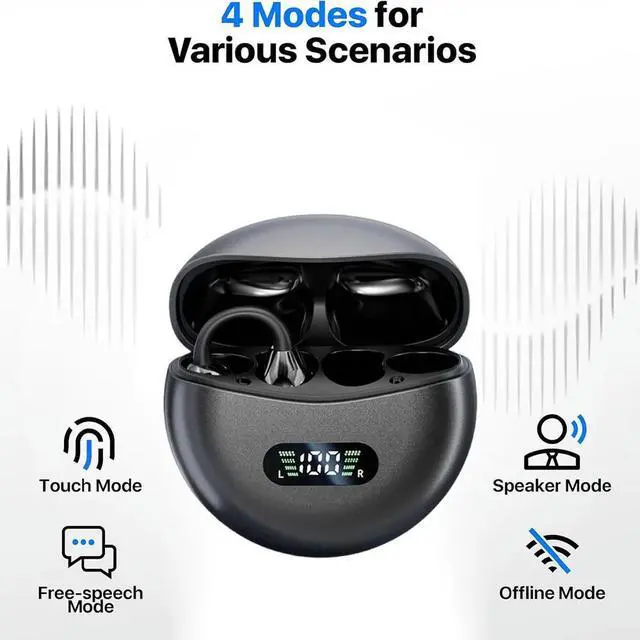 Alt view image 4 of 4 - AI Language Translation Earbuds Long Life Real-time Translation Earphones Bluetooth-Compatible 5.4 for Travel Business