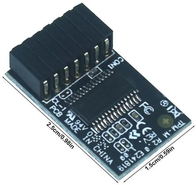 Alt view image 4 of 4 - For Computer TPM-M R2.0 LPC 14-1 Pin TPM-M R2.0 Hardware Security Chip 15x25mm TPM-M R2.0 Module for Motherboards