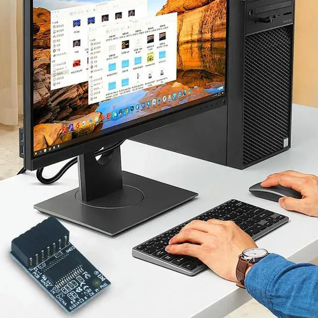 Alt view image 3 of 4 - For Computer TPM-M R2.0 LPC 14-1 Pin TPM-M R2.0 Hardware Security Chip 15x25mm TPM-M R2.0 Module for Motherboards