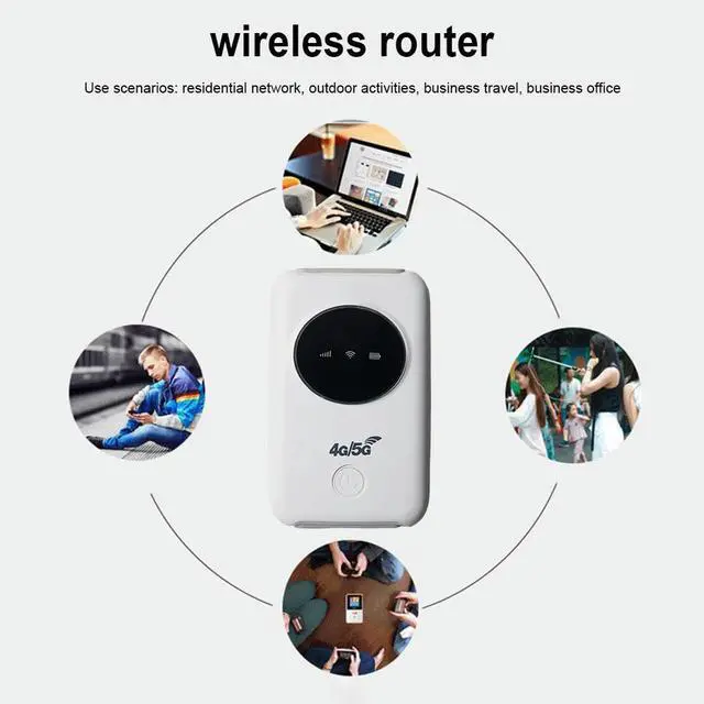 Alt view image 4 of 4 - 3200mAh 4G Wireless Router 150Mbps Mobile Broadband Wide Coverage with SIM Card Slot 10 Users Wireless LTE Modem