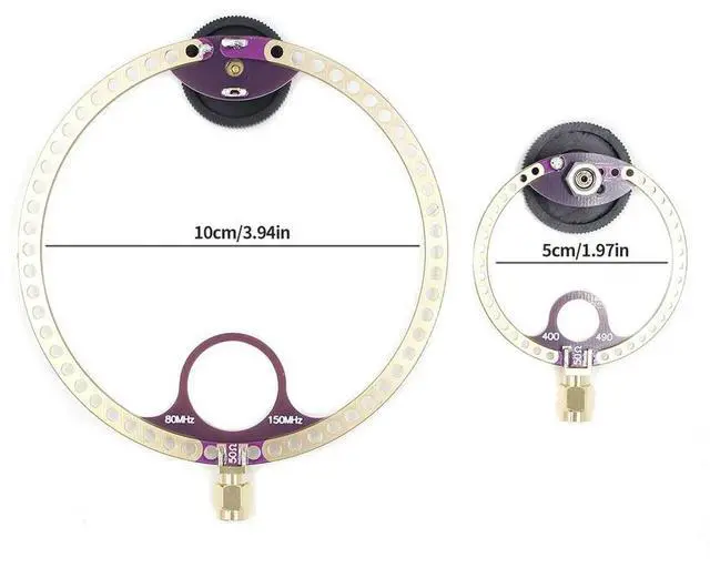 Alt view image 4 of 4 - 2pcs Circular Antenna UV UHF + VHF FM Mini Loop Antenna 400M-470MHz 80M-150MHz for HFDY Malahiteam DSP DSP2 Radio Receiver