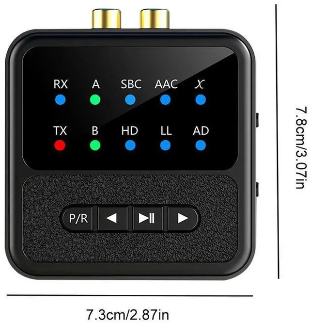 Alt view image 4 of 4 - Bluetooth-Compatible Transmitter Receiver LED Display Audio Adapter Audio Receiver Transmitter for Home Stereo/Speakers