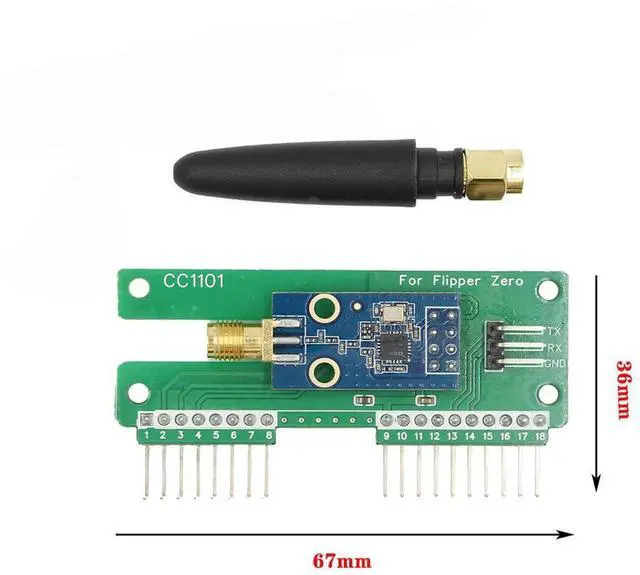 Alt view image 4 of 4 - For Flipper Zero CC1101 433Mhz Development Board Multifunction GPIO CC1101 Mouse Module Expanding Flipper Zero Tool