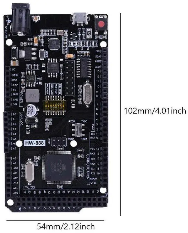 Alt view image 4 of 4 - R3 ATMEGA2560 + ESP8266 USB-TTL CH340 Mega R3 ATmega2560+ESP8266 7-15V 32M Memory for WeMos MEGA 2560