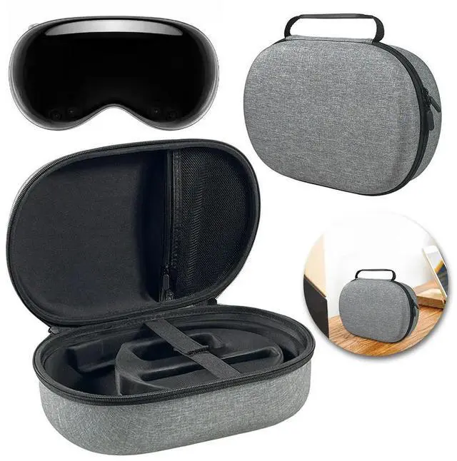 Alt view image 2 of 4 - Carrying Case Shockproof Portable Travel Carry Handbag EVA Anti-scratch Travel Case Bag with Mesh Pocket for Vision Pro