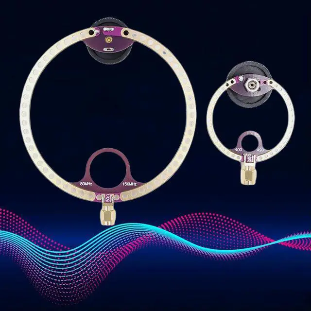 Alt view image 2 of 4 - 2pcs Circular Antenna UV UHF + VHF FM Mini Loop Antenna 400M-470MHz 80M-150MHz for HFDY Malahiteam DSP DSP2 Radio Receiver