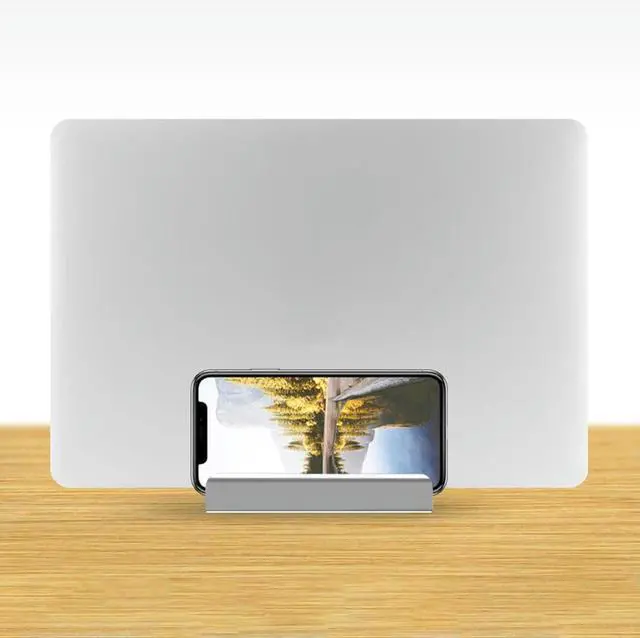 Alt view image 2 of 4 - 3 Slot Vertical Laptop Stand Multi-Purpose Laptop Holder Anti-slip Adjustable Laptop Dock Tablet Holder for Multiple Devices