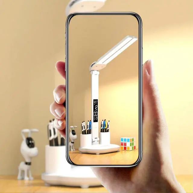 Alt view image 3 of 4 - LED Reading Desk Lights Adjustable with Calendar Stand Table Lamp Touch Control Nightstand Lamps Penholder for Home Office
