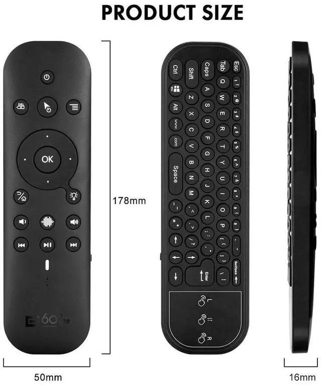 Alt view image 4 of 4 - 2.4G Voice Backlight Remote Control Bluetooth-compatible 5.0 Air Mouse TV Remote Control 6-axis Gyroscope Dual Modes for Android
