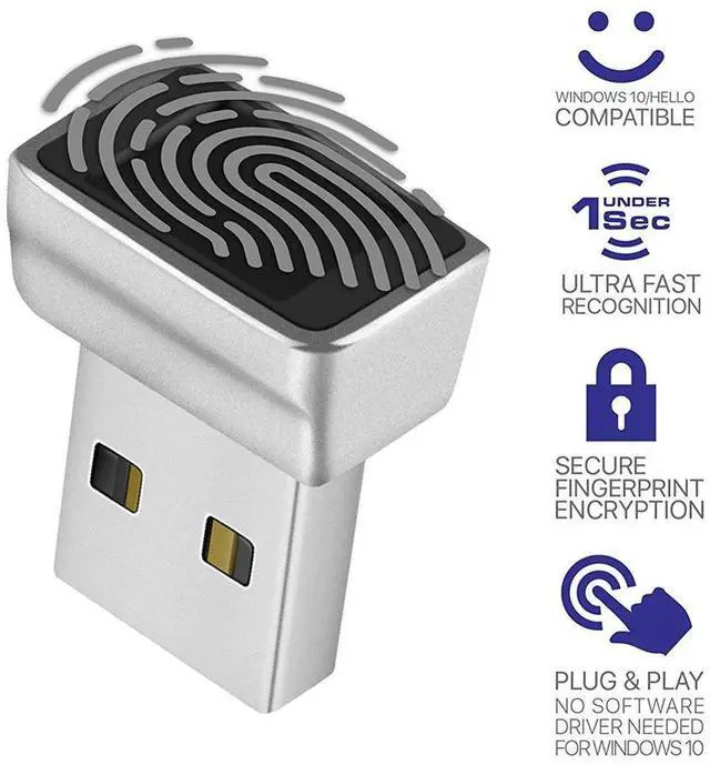 Alt view image 3 of 4 - For 10 Hello PC Laptop Fingerprint Reader Password-Free Login USB Module