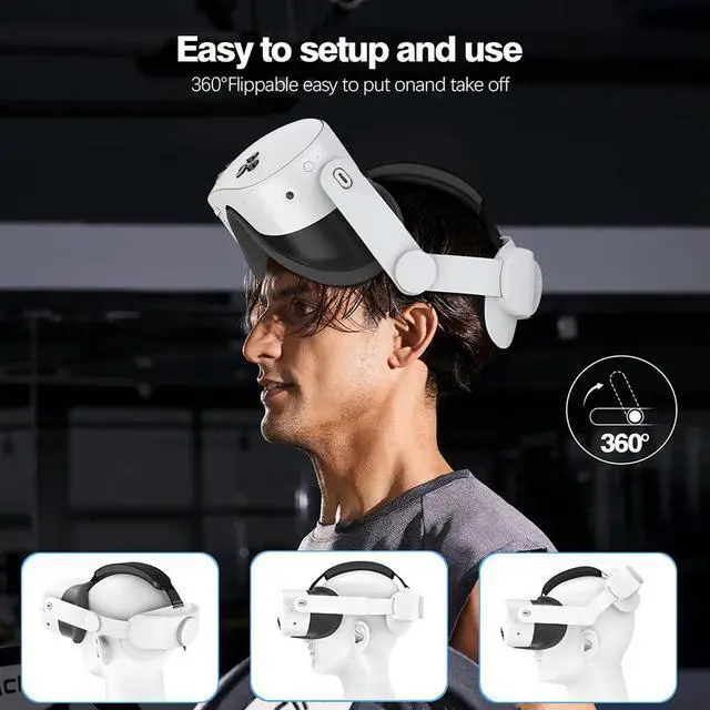 Alt view image 4 of 4 - Adjustable Head Strap Enhanced Support and Comfort VR Headset Strap Reduce Pressure Headband for Quest 3S VR Glasses