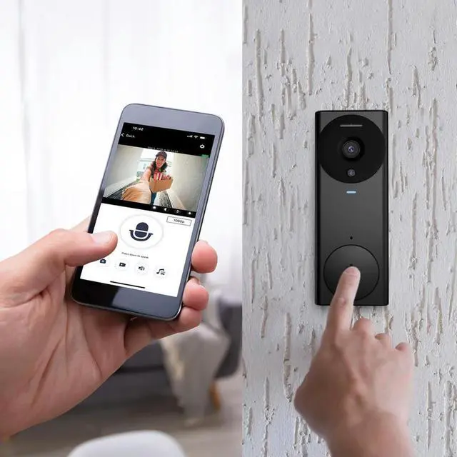 Alt view image 3 of 4 - 2.4G Wi-Fi Wireless Video Doorbell Two-Way Audio Video Doorbell 110° Wide Angle Night Vision for Home Office Warehouse