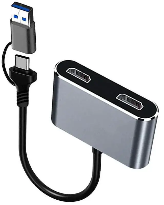 Alt view image 4 of 4 - USB 3.0 Type-C To Dual HD HDMI-Compatible Adapter 1080P 60Hz Display Port Splitter Adapter 5Gbps for Laptop Android Phone