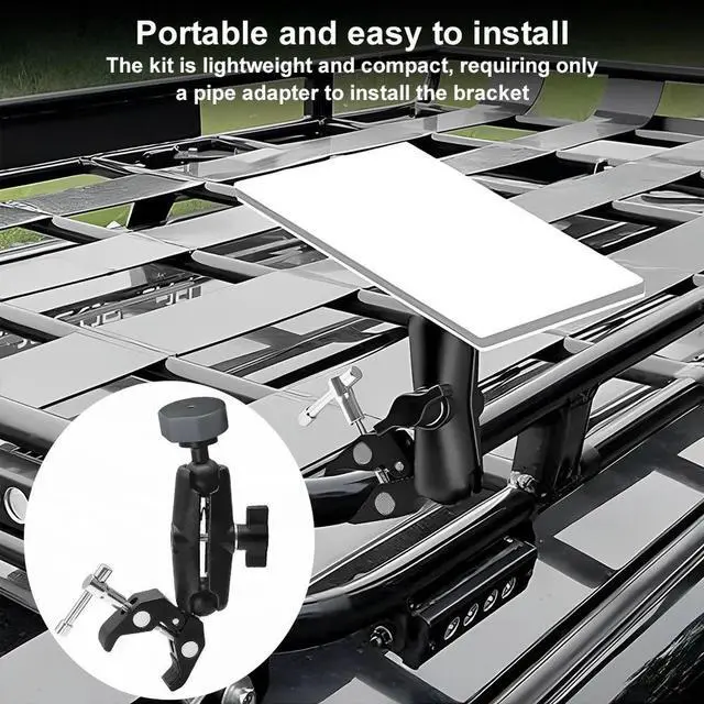 Alt view image 4 of 4 - For Starlink Mini Clamp Bracket Kit Adjustable Pole Mount Roof Mount for RV Ladders Roof Rack Balcony