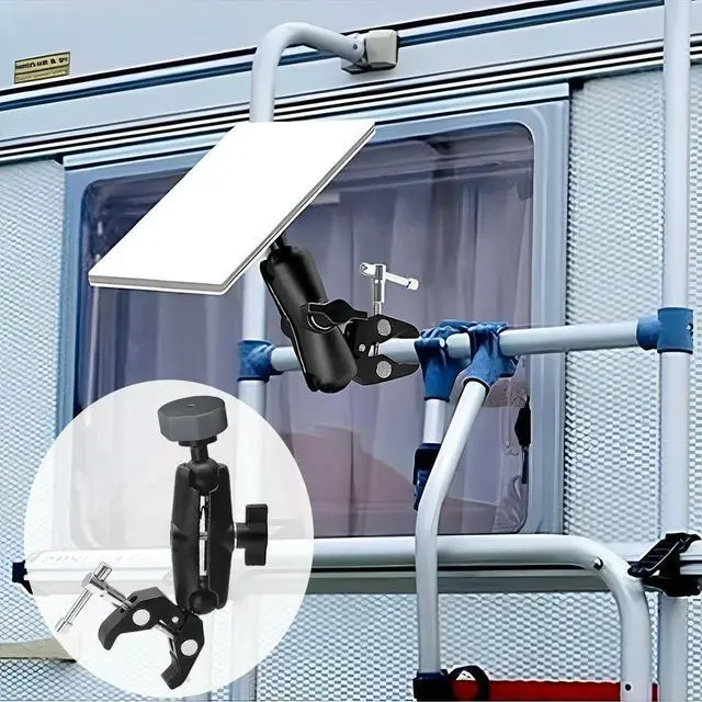 Alt view image 3 of 4 - For Starlink Mini Clamp Bracket Kit Adjustable Pole Mount Roof Mount for RV Ladders Roof Rack Balcony