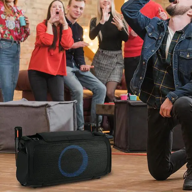 Alt view image 3 of 4 - Mesh Slip Cover Scratch Resistant Speaker Replacement Cover Outdoor Dust Protection Case for JBL PartyBox On-The-Go Accessories