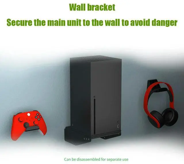 Alt view image 2 of 4 - Game Controller Holder Wall-mounted Game Controller Bracket Fall Prevention Rotatable Removable Accessories for Xbox Series X