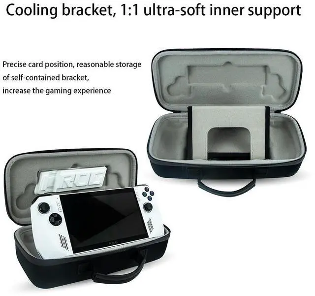 Alt view image 3 of 4 - EVA Handheld Game Console Bag Waterproof Game Console Protection Bag Anti-Drop Shockproof with Inner Partition for Rog Ally
