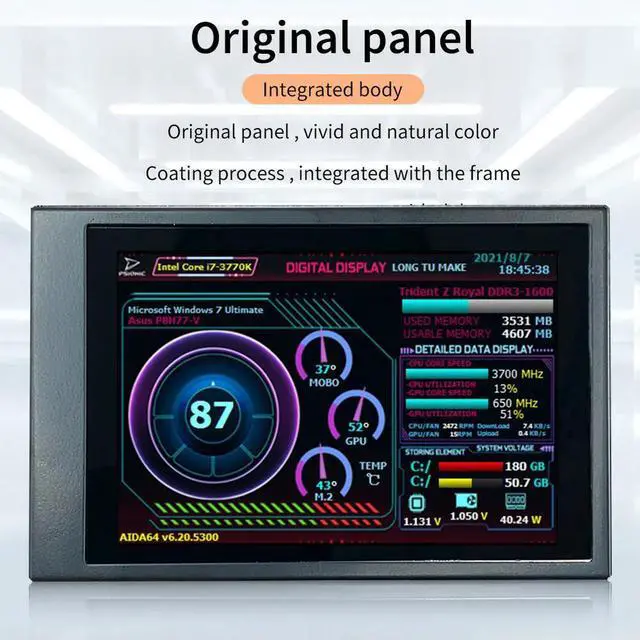 Alt view image 2 of 4 - 3.5 Inch Screen Auxiliary 2 Usb-C Ports Display Screen Monitor 320x480 AIDA64 H35PRO for Raspberry Pi Computer ITX PC Case