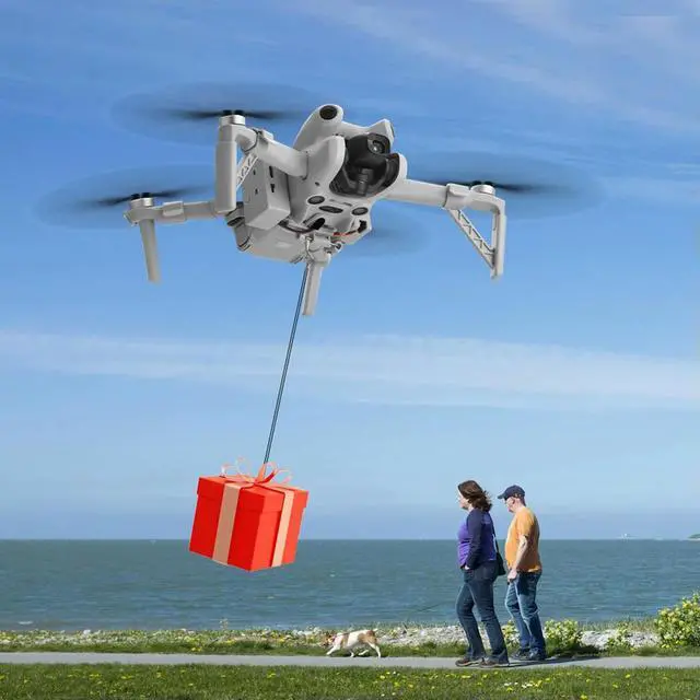 Alt view image 3 of 4 - For Mini 4 Pro Drone Airdrop Thrower System USB Charging Drone Thrower Delivery Dropper for Fishing and Casting Farther