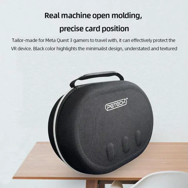 Alt view image 3 of 4 - EVA Carrying Case Bag Portable Travel Bag Shockproof VR Headset Bag Anti-Scratch Double Zipper for Quest 3