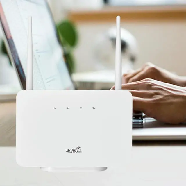 Alt view image 2 of 4 - 4G LTE CPE Router Modem 300Mbps Wireless Hotspot External Antenna with Sim Card Slot EU Plug Internet Connection