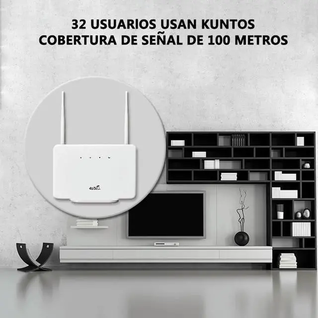Alt view image 3 of 4 - 4G LTE CPE Router Modem 300Mbps Wireless Hotspot External Antenna with Sim Card Slot EU Plug Internet Connection