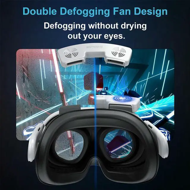 Alt view image 4 of 4 - VR Cooling Fan Air Circulation Breathable Cooling Fan Face Cover 3 Speeds with PU Face Cushion Pad for Quest 3 VR Headset