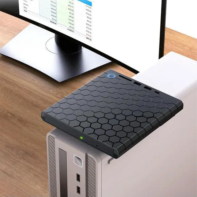 Alt view image 2 of 4 - Optical Disk Drive USB 3.0 Type-C CD Reader Rewriter with SD/TF Slots CD Burner Writer USB3.0 HUB TF Reader for PC Laptop Tablet