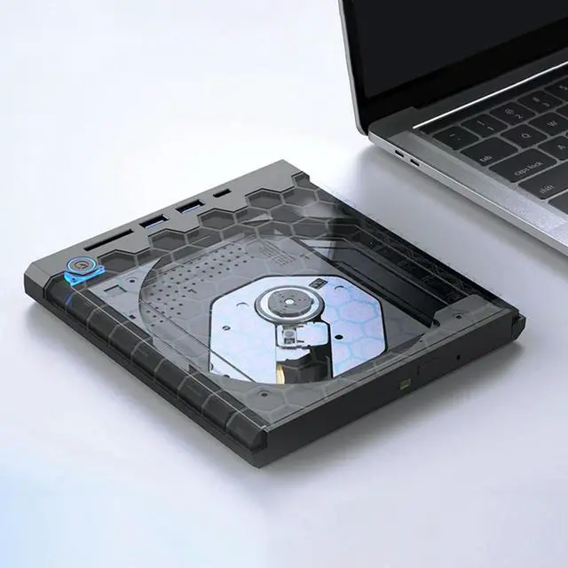 Alt view image 3 of 4 - Optical Disk Drive USB 3.0 Type-C CD Reader Rewriter with SD/TF Slots CD Burner Writer USB3.0 HUB TF Reader for PC Laptop Tablet
