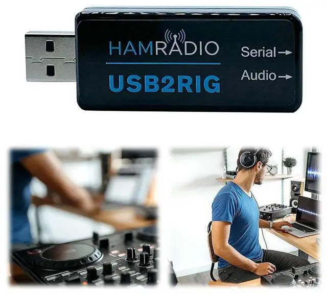 Alt view image 2 of 4 - USB2RIG USB Sound Adapter TTL/232 Level USB Audio Adapter USB Sound Card Connector Adapter for KENWOOD YAESU ICOM Business Radio