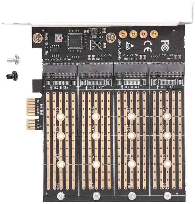 Alt view image 2 of 4 - SA3034M NVME M.2 to PCI-E 1x Extender Card for M-Key NVME/B-Key SATA Computer Riser Card for /Linux