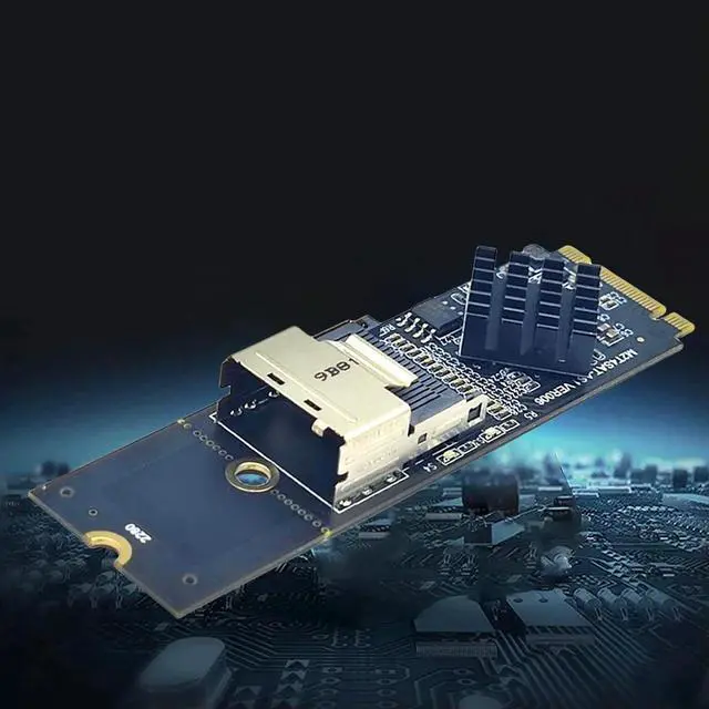 Alt view image 2 of 4 - M.2 NVME To Mini SAS SFF-8087 Expansion Card Support 4 Port SFF8087 To M2 NVME Adapter with Cable HDD SSD SATA Controller