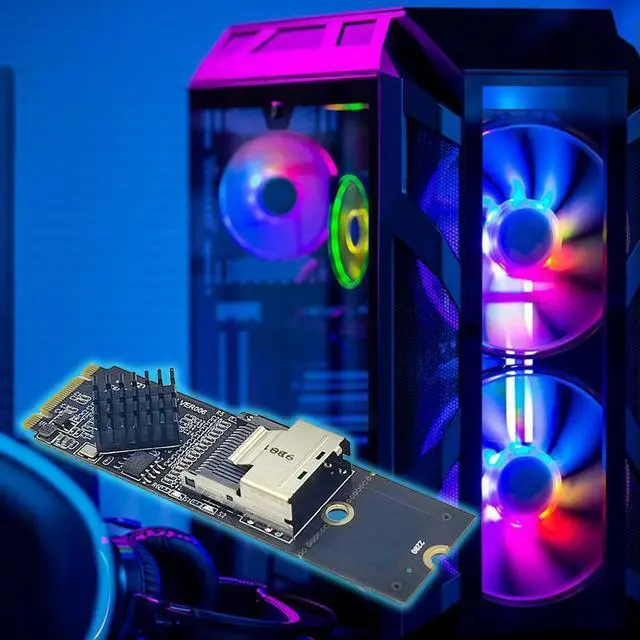 Alt view image 3 of 4 - M.2 NVME To Mini SAS SFF-8087 Expansion Card Support 4 Port SFF8087 To M2 NVME Adapter with Cable HDD SSD SATA Controller