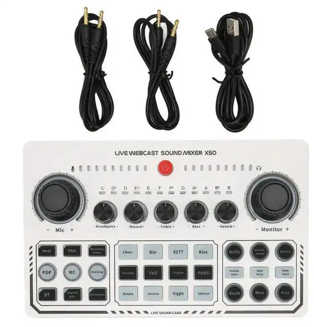 Alt view image 4 of 4 - X50 Live Sound Card Bluetooth-Compatible DJ Mixer Professional Audio Mixer Multiple Sound Effects Live Stream USB Sound Card