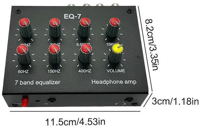 Alt view image 4 of 4 - EQ-7 Sound Equalizer 2 Channel 7-segment Equalizer with 12V Power Adapter Sound Amplifier Adjust High Bass Sound