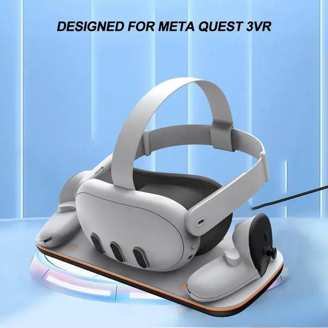 Alt view image 3 of 4 - VR Headset Controller Charging Dock VR Charging Cradle with 2 Rechargeable Batteries for Quest 3 VR Accessories